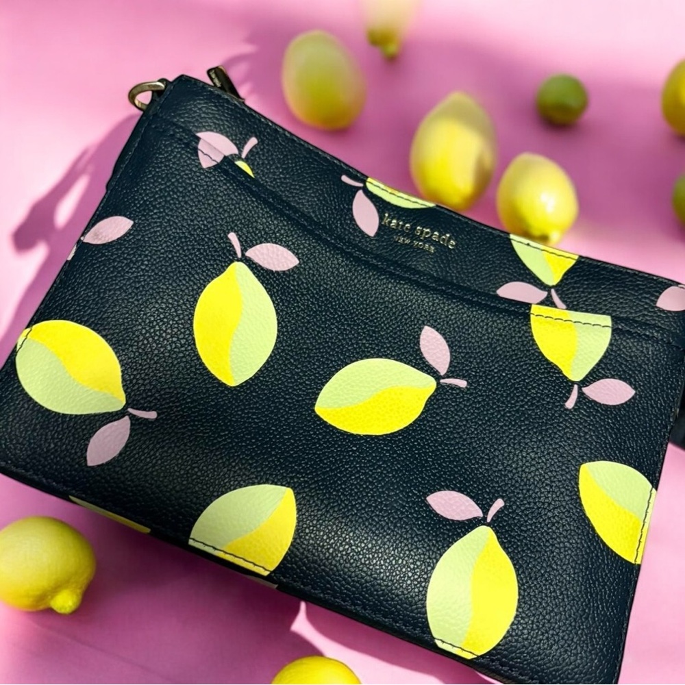 Kate Spade Black and Yellow Lemon Crossbody Bag